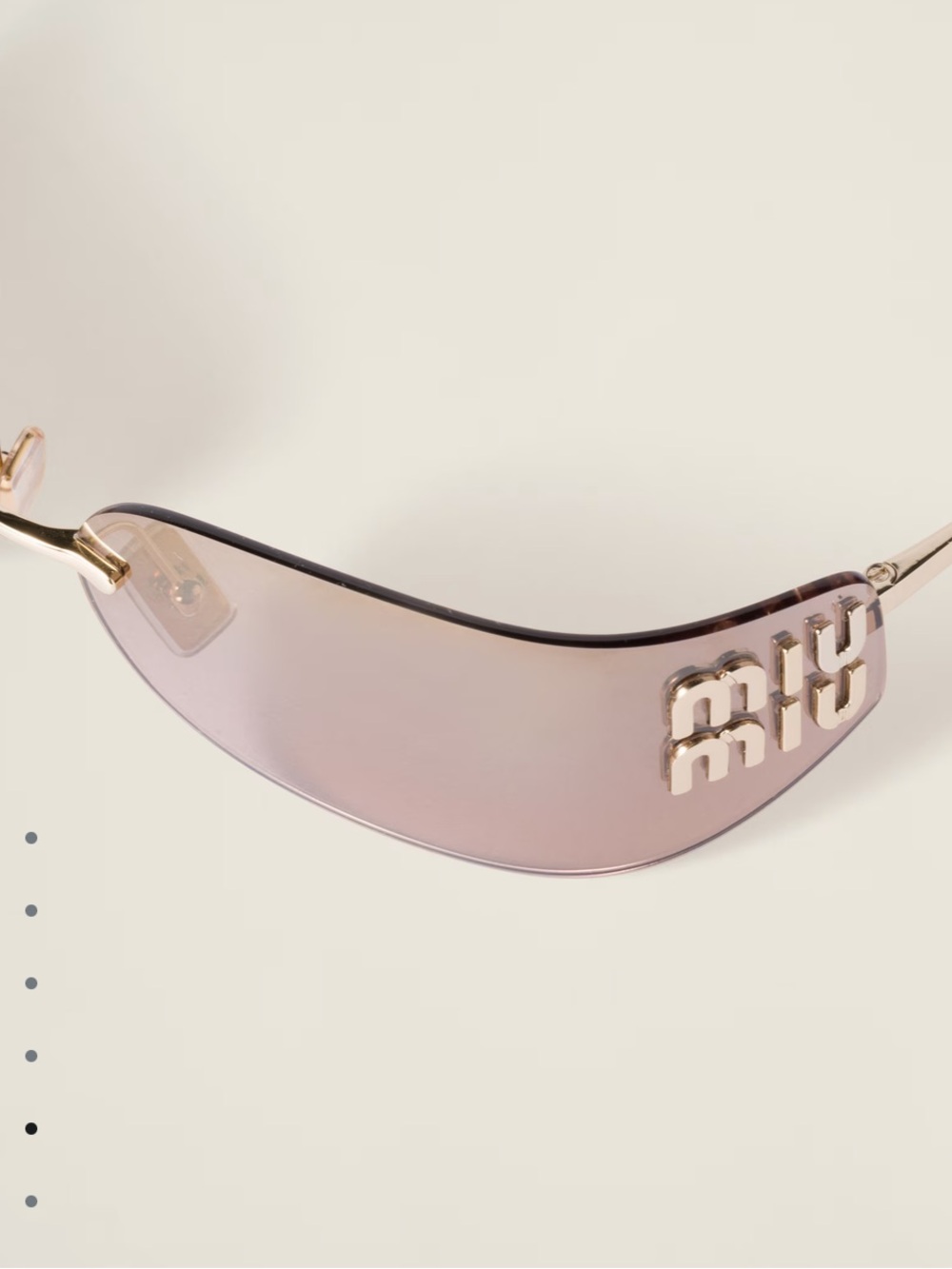 Miu Miu Pink Rimless Aube Shield Sunglasses